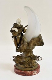 ART DECO BRONZE, GLASS & PORCE