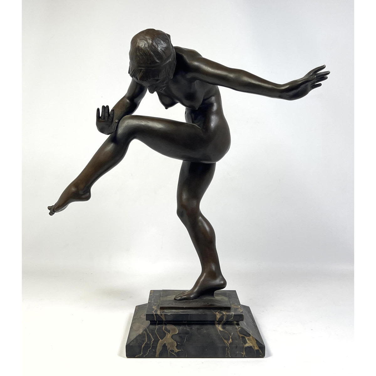 Art Deco Bronze nude. Signed.