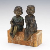 ART DECO BRONZE SCULPTURE OF T