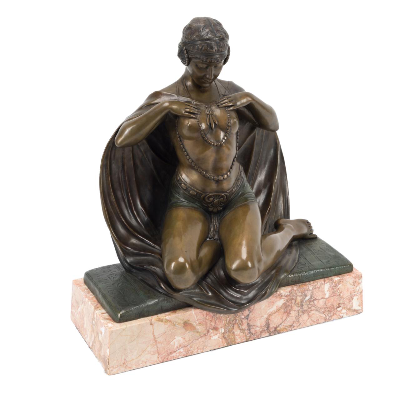 ART DECO BRONZE SCULPTURE, SIGNED