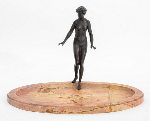 ART DECO BRONZE VENUS ON MARBLE