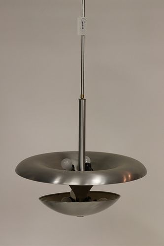 ART DECO BRUSHED METAL 2-TIER