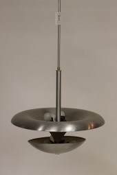 ART DECO BRUSHED METAL 2-TIER