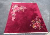 ART DECO BURGUNDY CHINESE RUG