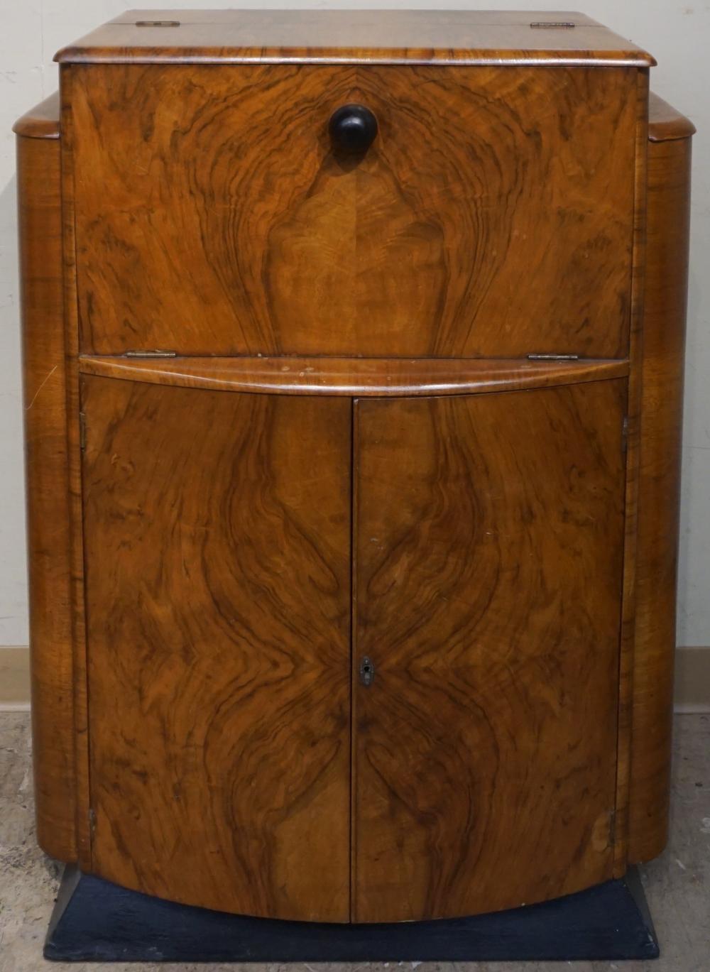 ART DECO BURL WALNUT VENEER BAR