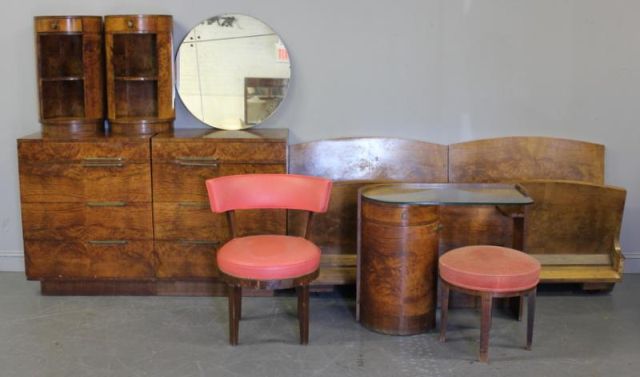 Art Deco Burled Wood Bedroom