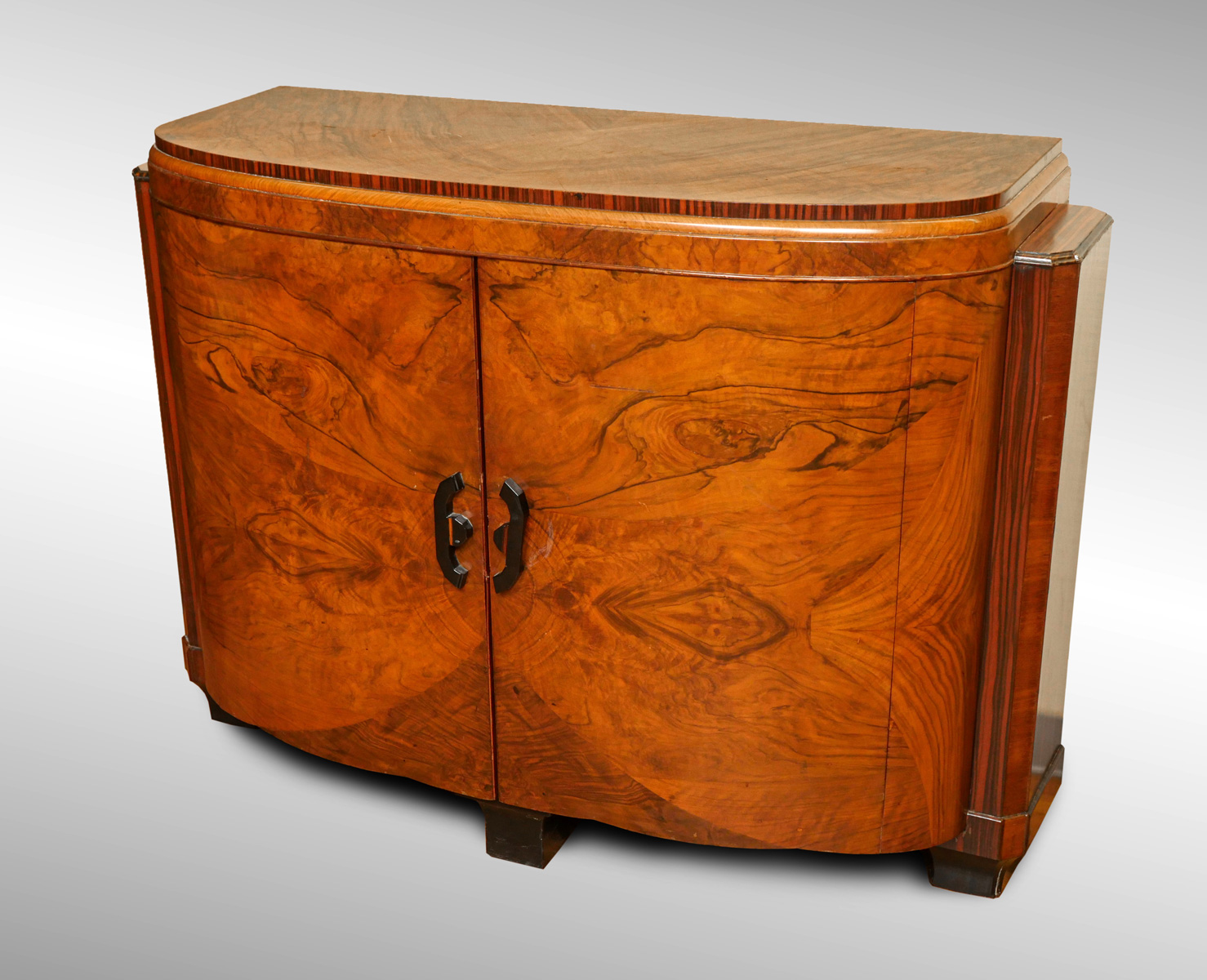 ART DECO BURLWOOD SERVER: 2- Door
