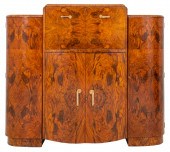 ART DECO BURLWOOD VENEER BAR,