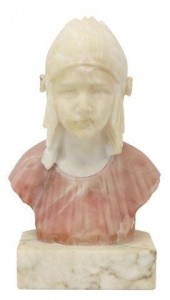 ART DECO CARVED ALABSTER FEMAL