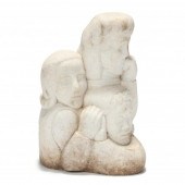 ART DECO CARVED MARBLE FIGURAL