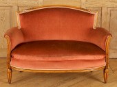 ART DECO CARVED WALNUT UPHOLST