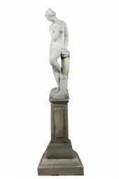 ART DECO CAST CEMENT STATUE OF