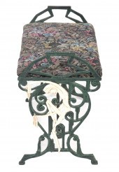ART DECO CAST IRON VANITY BENC