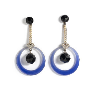 ART DECO, CHALCEDONY, ONYX, DIAMOND