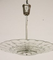 ART DECO CHROME & MOLDED GLASS