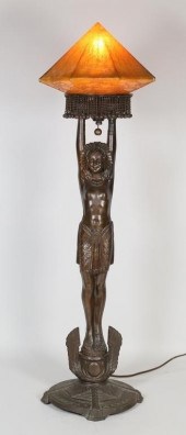ART DECO CLEOPATRA LAMP WITH C
