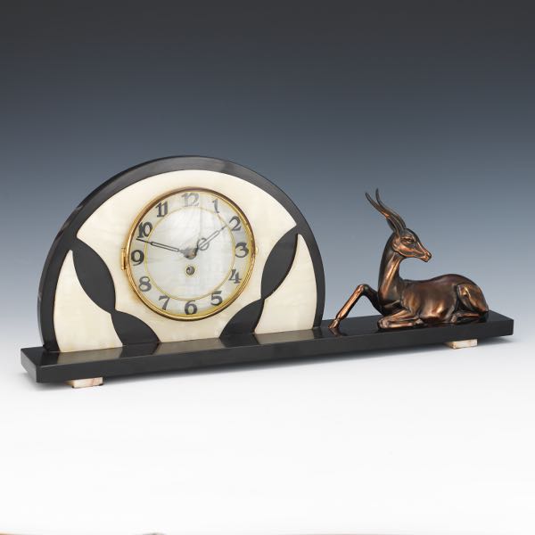 ART DECO CLOCK 3 ½ " thick x  9 ½ "