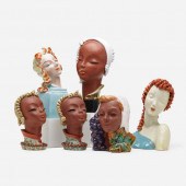 Art Deco. collection of six fe
