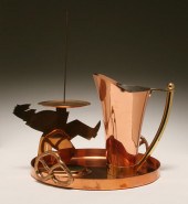 Art Deco copper metalware 3pc