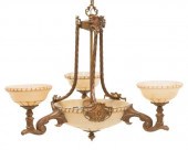 ART DECO COPPER-TONE SIX-LIGHT