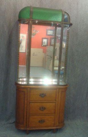 Art Deco Curved Glass Vitrine. As