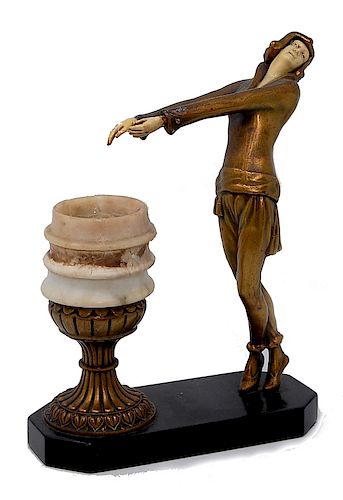 ART DECO DANCER MARBLE LAMPArt Deco