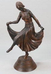 ART DECO DANCER PAINTED METAL