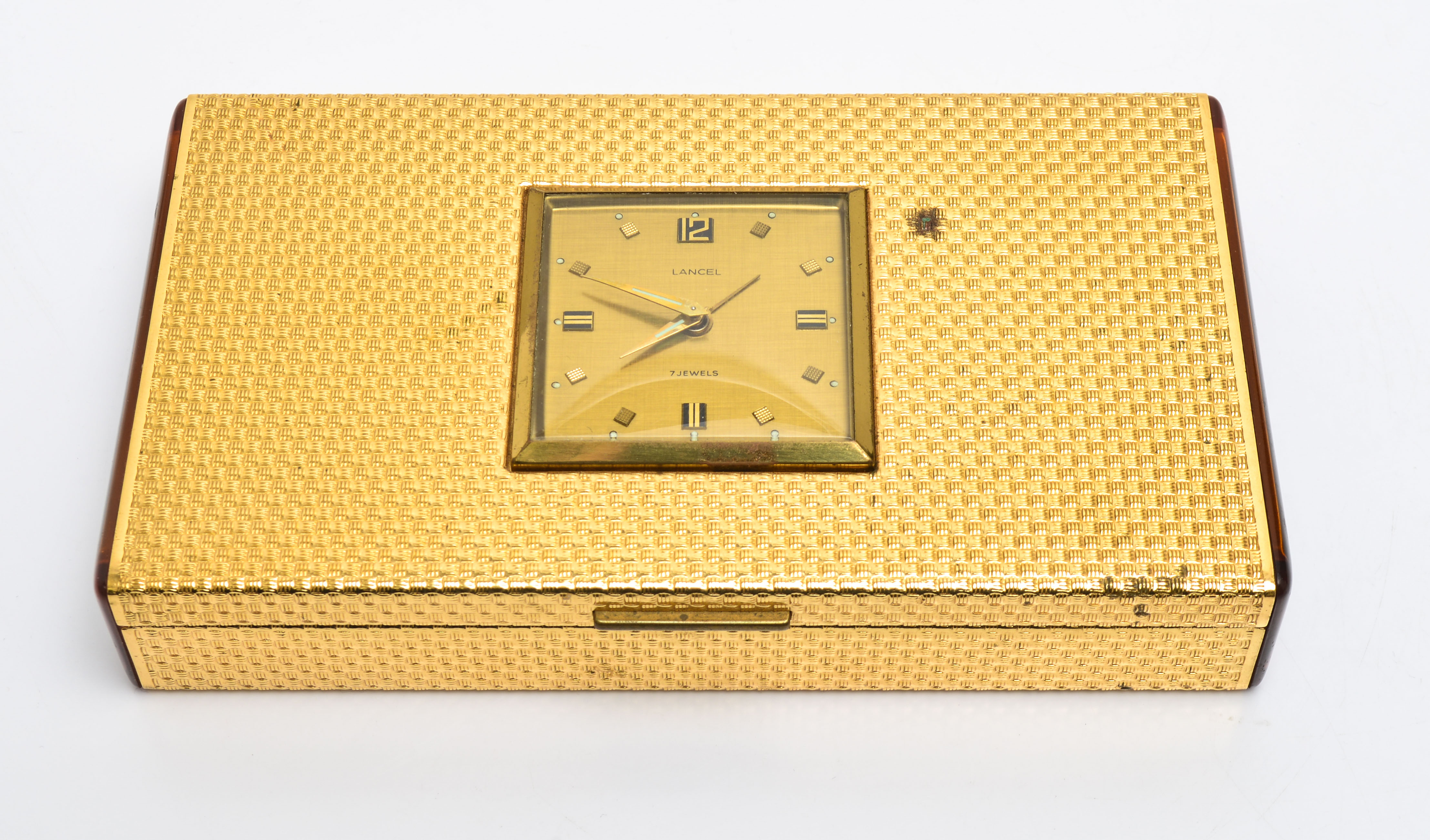 ART DECO DESK BOX W LANCEL CLOCK