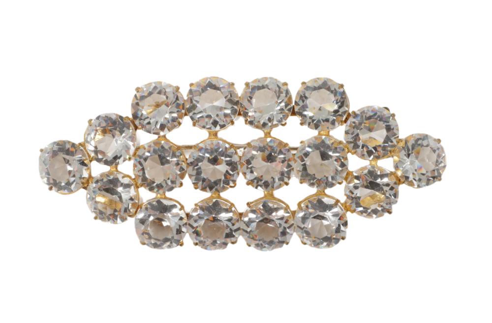 ART DECO DIAMANTE PIN BROOCH WITH