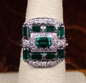 ART DECO DIAMOND AND LAB CREAT