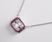 ART DECO DIAMOND AND RUBY NECK