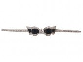 ART DECO DIAMOND, ONYX & 18K W