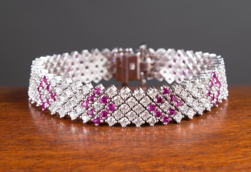 ART DECO DIAMOND, RUBY AND EIGHTEEN