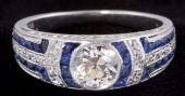 Art Deco Diamond & Sapphire Ri