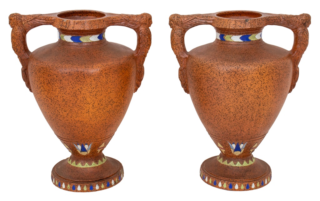 ART DECO EGYPTIAN REVIVAL VASES,
