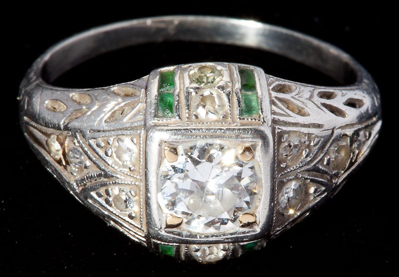 Art Deco Emerald and Diamond