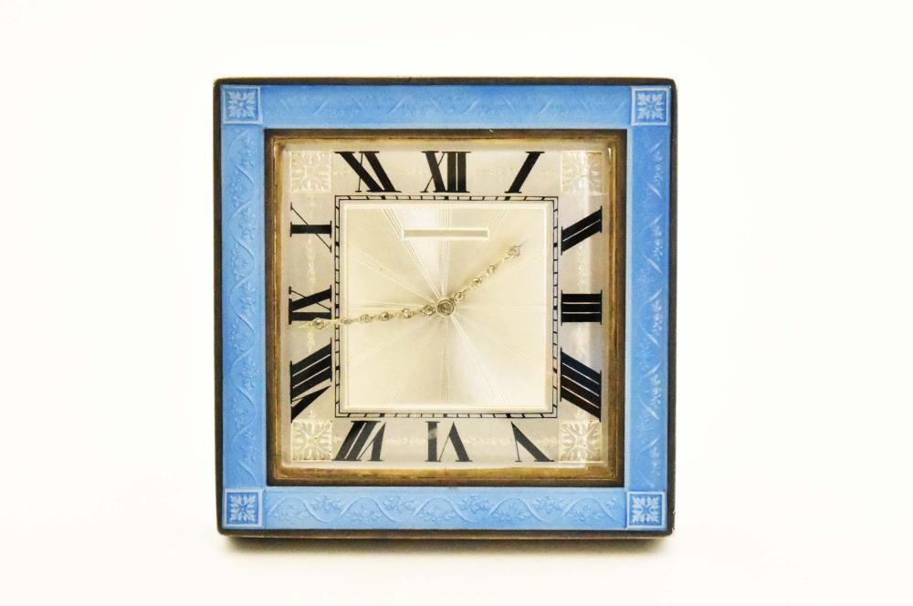 ART DECO ENAMEL ON SILVERED METAL