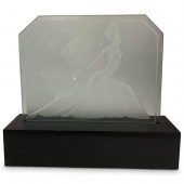 ART DECO FIGURAL ETCHED GLASS