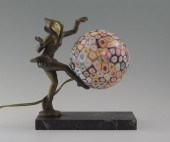 ART DECO FIGURAL LAMP WITH MIL