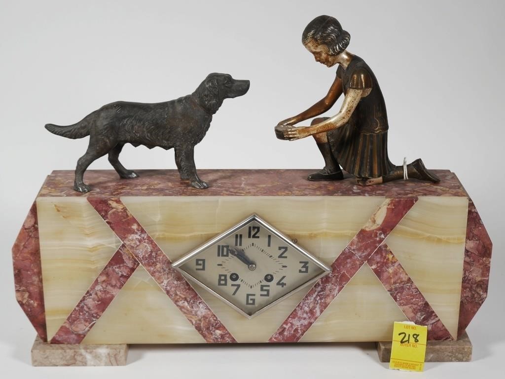 ART DECO FIGURAL MANTEL CLOCK