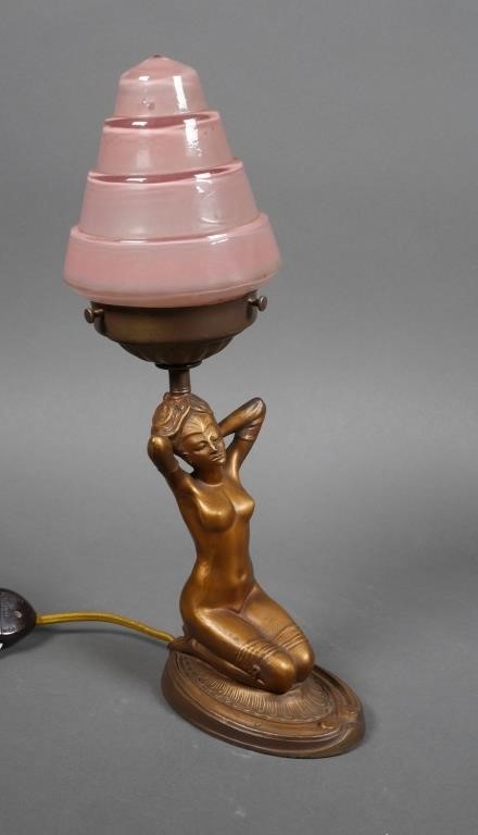 ART DECO FIGURAL NUDE LAMPArt
