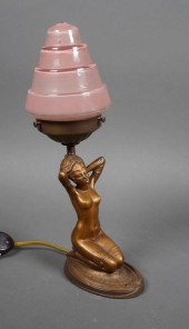 ART DECO FIGURAL NUDE LAMPArt