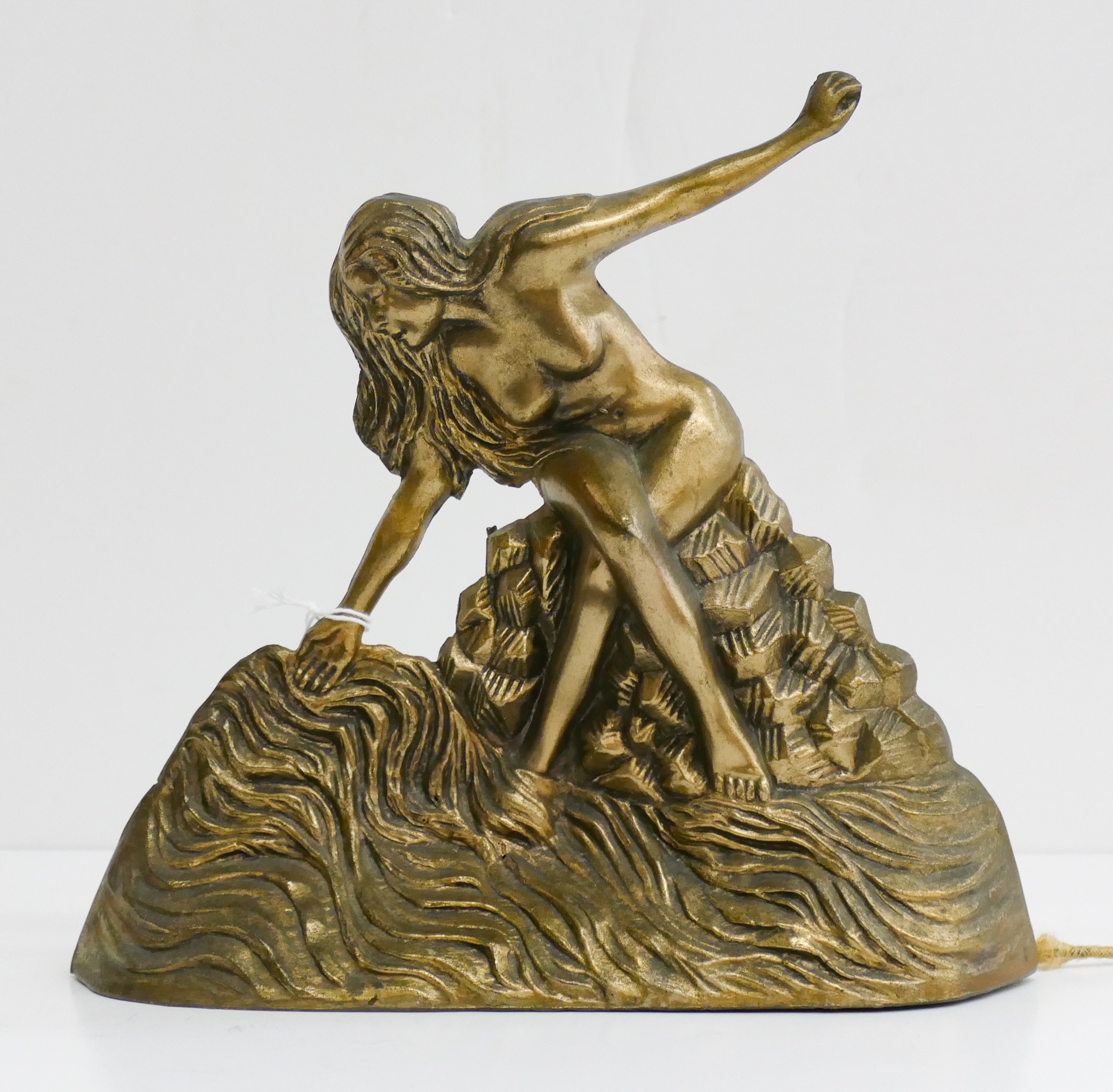 Art Deco Figural Nude Metal Lamp