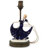 ART DECO FIGURAL PORCELAIN TAB