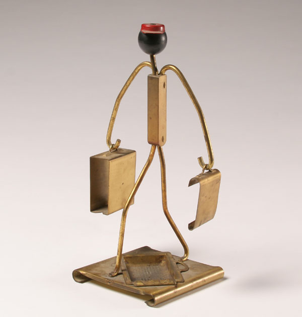 Art Deco figural redcap bellboy;