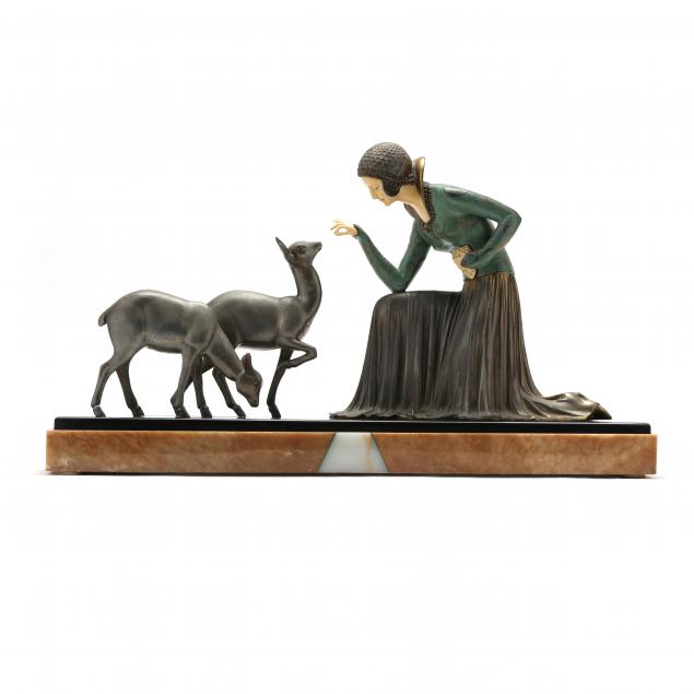 ART DECO FIGURAL SCULPTURE OF WOMAN