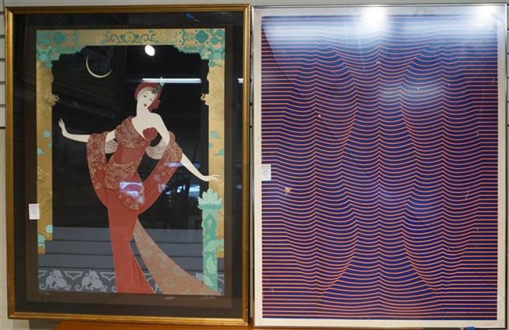 ART DECO FIGURE, MIXED MEDIA AND