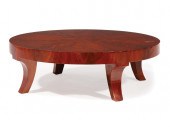 ART DECO FIGURED MAHOGANY LOW