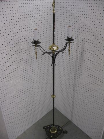 Art Deco Floor Lamp brass & cast