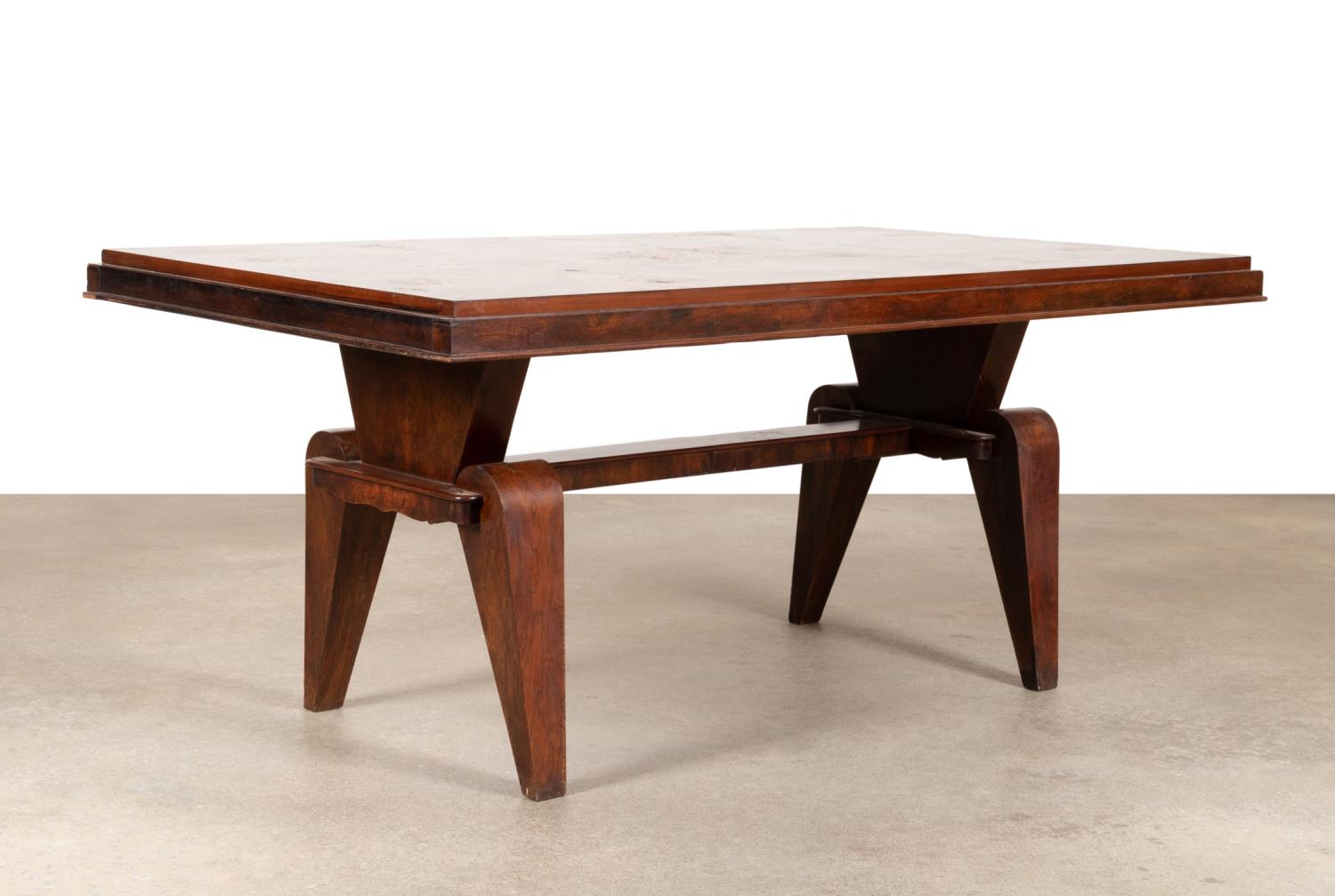 ART DECO FLORAL INLAID & ROSEWOOD
